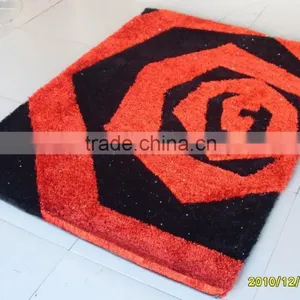Korea Shaggy Carpet Rose Shape Red Silk Carpet, Mat,rug for Door thumbnail-2