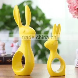Handmade Craft Big Ears Unique Desgin Ceramic Easter Rabbits for Wholesale thumbnail-1