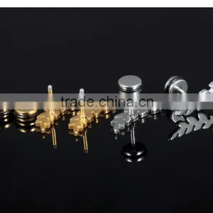 2016 Spring Latest Fashion Men Jewelry Accessories Long Top Design Golden Leaf Earring for Men thumbnail-3