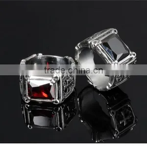 Zircon Jewelry for Men Popular 2016 Stainless Steel Middle Finger Ring thumbnail-4