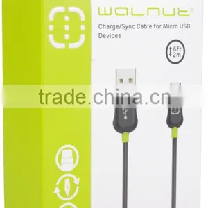 Walnut 1.2m Length Black Micro USB Cable for Universal Phone thumbnail-6