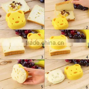 2015 New Home DIY Cookie Cutter Plastic Sandwich Toast Bread Mold Maker Cartoon Bear Cake Mold Cooking Tools thumbnail-2