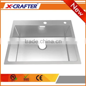 New Design 770*496mm Cutout Size R10/R0 Square SUS 304 Kitchen Sink thumbnail-1