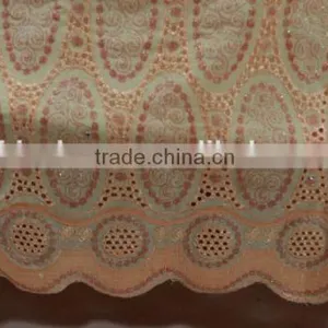 Beautiful Party Dress Custom Embroidery Fabric Combed Cotton Fabric Designer Dress thumbnail-5