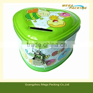 Heart Shape Moeny Metal Tin Can/coin Can/coin Box thumbnail-1