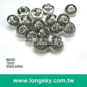 (#B6028/13mm) Antique Gold Flower Pattern Plastic Abs Button With Shank for Lady Dress thumbnail-2