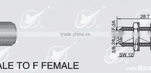 Mini UHF to F Adaptor,female to Female With Bulkhuead thumbnail-1