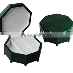 Green Finished Antique Octagon Wooden Music Jewelry Box thumbnail-4