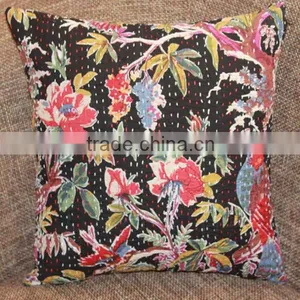 16" PURE KANTHA HANDMADE ART CUSHION COVER THROW ETHNIC DECORATIVE INDIAN ONLINE SHOP thumbnail-1