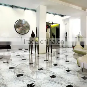 White Jade Micro Crystal Tiles, Glass Polished Porcelain Shinning Floor Tile Black Texture thumbnail-1