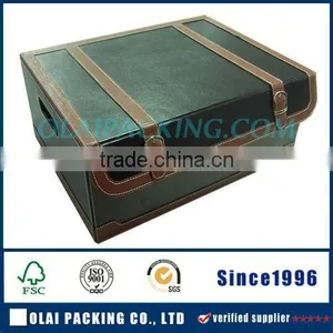 2015 Practical PU Leather Box for Hamper Top Sale Green thumbnail-1