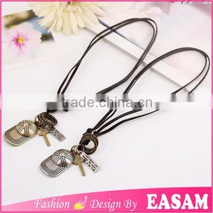 Vintage Leather Lariat Necklace/make Braided Leather Necklace thumbnail-2