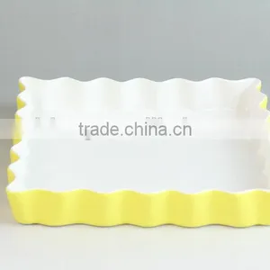 Bakeware Colorful Glazed Corrugated Ceramic Square Plate thumbnail-5