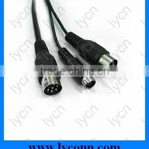 Mini DIN Cable Assembly, 8-pin DIN Plug to 4-pin Mini Plug & 6-pin DIN Plug thumbnail-1