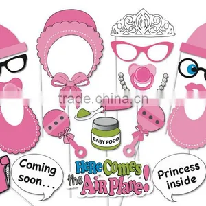 Baby Shower Girl Birthday Party Children's Day Christmas Pink Color Photo Booth Props thumbnail-1