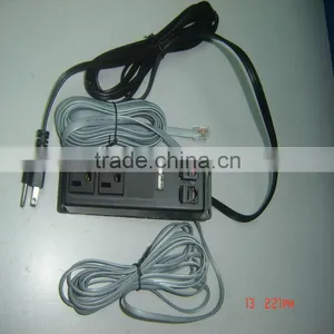 F106-41 2power Strip With 1USB &1phone Wire&1data Wire thumbnail-1