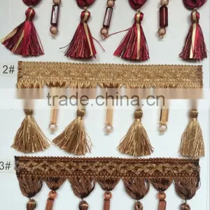 [YZLACE] Tassels Lace Curtains Wholesale 11001 thumbnail-1