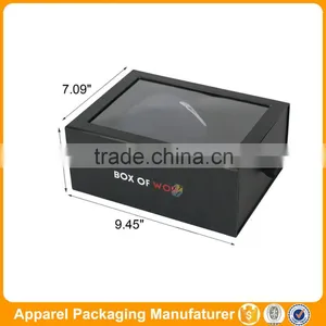 Black Paper Box With Window Multiple Hat Display Case thumbnail-2