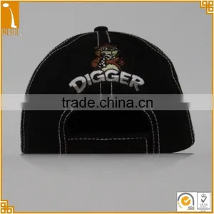 Cheap High Quality Unisex Black Embroidered 6 Panel Custom Baseball Cap thumbnail-4