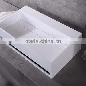 Hot Sale Acrylic Solid Surface Basin/resin Wash Basin,Wall Mounted Acrylic Solid Surface Wash Basin thumbnail-2