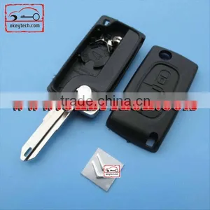 OkeyTech Citroen Flip Keys Case 2 Button With 206 Blade and Battery Holder for Citroen Remote Key Case for Citroen thumbnail-1