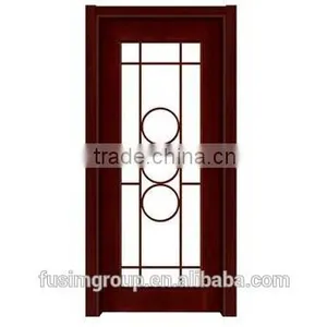 Latest Design Wooden Door Interior Door With Big Glass Insert thumbnail-1