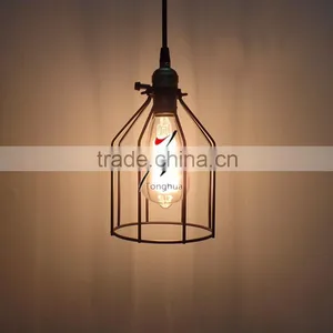 Antique Metal E27 Lamp Shade Iron Bird Cage Pendant Light thumbnail-1