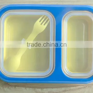 Collapsible Lunch Container With Spoon Silicone Container Bulk thumbnail-6