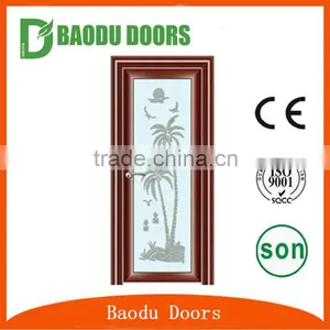 Baodu Aluminium Alloy Glass Door With Flower Design thumbnail-6