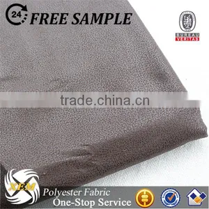 Polyester Bronzed Faux Suede Leather Fabric for Upholstery thumbnail-1