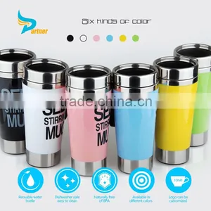 Self Stirring Coffeee Mug Cup Stainless Steel Protein Joyshaker Cup thumbnail-1