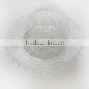 Cheap Bulk Glass Dinner Plates With Embossed Flower Design thumbnail-2