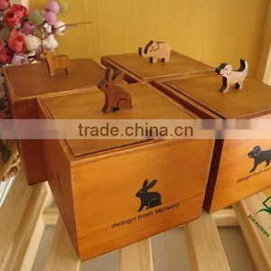 Cute Wooden Toy Storage Box With Animal Elements thumbnail-3