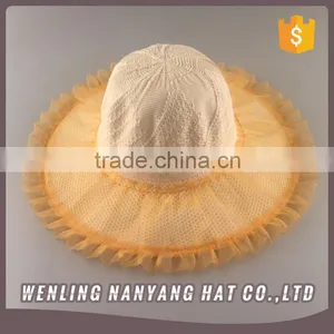 Nice Lace Decoration Stylish Summer Hat Wonder Women Straw Hat thumbnail-4