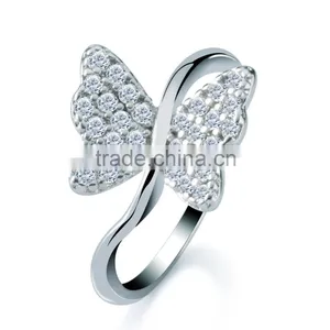 High Quality Irregular Round White Gold Plated Ring Stud Wing Shape Cubix Zirconia to India Snapdeal Flipkart thumbnail-1