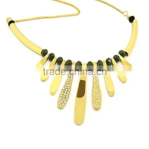 Wholesale 304 Stainless Steel Crystal Jewelry Set Necklace thumbnail-1