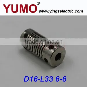YUMO (LP D16 L33 6X6) Stainless Steel Material Couplings Spring Bellows Encoder Couplings thumbnail-1