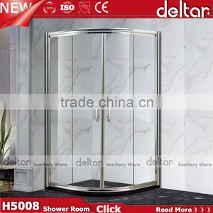 Stainless Steel Roller CHEAP PRICE Fan-shaped Shower Room With Acrylic Tray Tempered Glass Shower Enclosure thumbnail-2