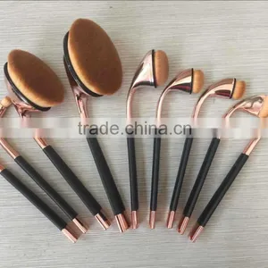 2016 Hot Selling Wholesale Golf Shape 9pcs Oval Brush Makeup thumbnail-4