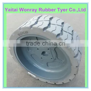 Unique Tread Design Higher Wear Resistance Solid Tire for Haulotte 12.5x4.25 15x5 thumbnail-1