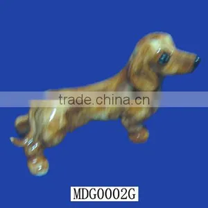 Hand Made Vintage Ceramic Dog Figurine Golden Dacnsund thumbnail-1