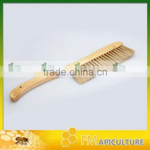 3 Rows Bee Brusher Fiber Bursher With Wood Handel; Hotsale Bee Brusher , thumbnail-2