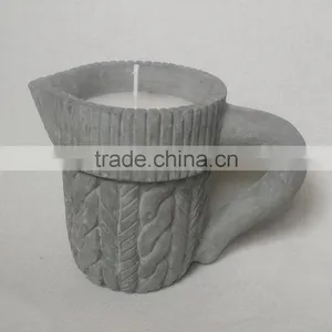 Cheap Cement Stone Jar With Candle Wax thumbnail-1