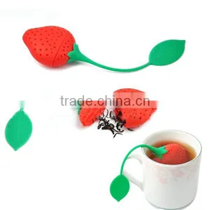 Durable Food Standard Strawberry Shape Silicone Tea Infuser Strainer thumbnail-1