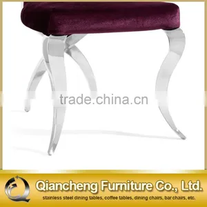 Velvet High Back Stainless Steel Dining Banquet Chair thumbnail-6