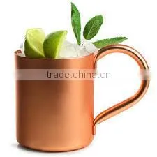 MOSCOW MULE GENUINE COPPER STRAIGHT MUG WITH COPPER HANDLE, BPA FREE PURE COPPER MUG FOR VODKA thumbnail-1