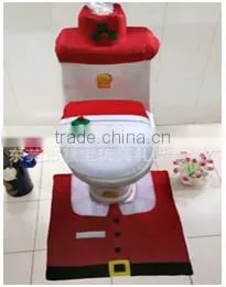 Christmas Holiday Decorations Toilet Seat Cover Mat Set Bathroom Sets Warm Toilet Sets thumbnail-1