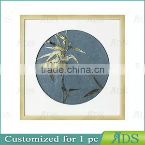 Framed Handmade Iron Slice Shadow Box Wall Decoration Bamboo Design thumbnail-2