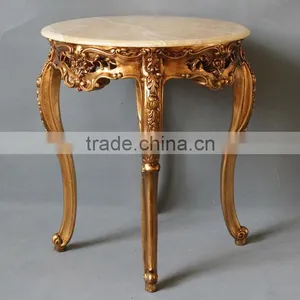 High Feet Golden Leaf Finish Side Table,french Style Coffee Table thumbnail-1