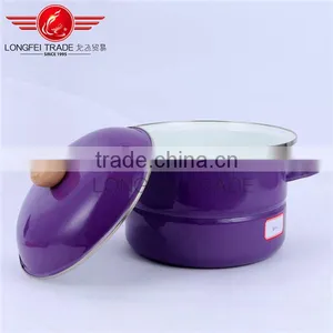 High Quality Violet Enamel Casserole / Saucepot Enamel Stockpot thumbnail-3